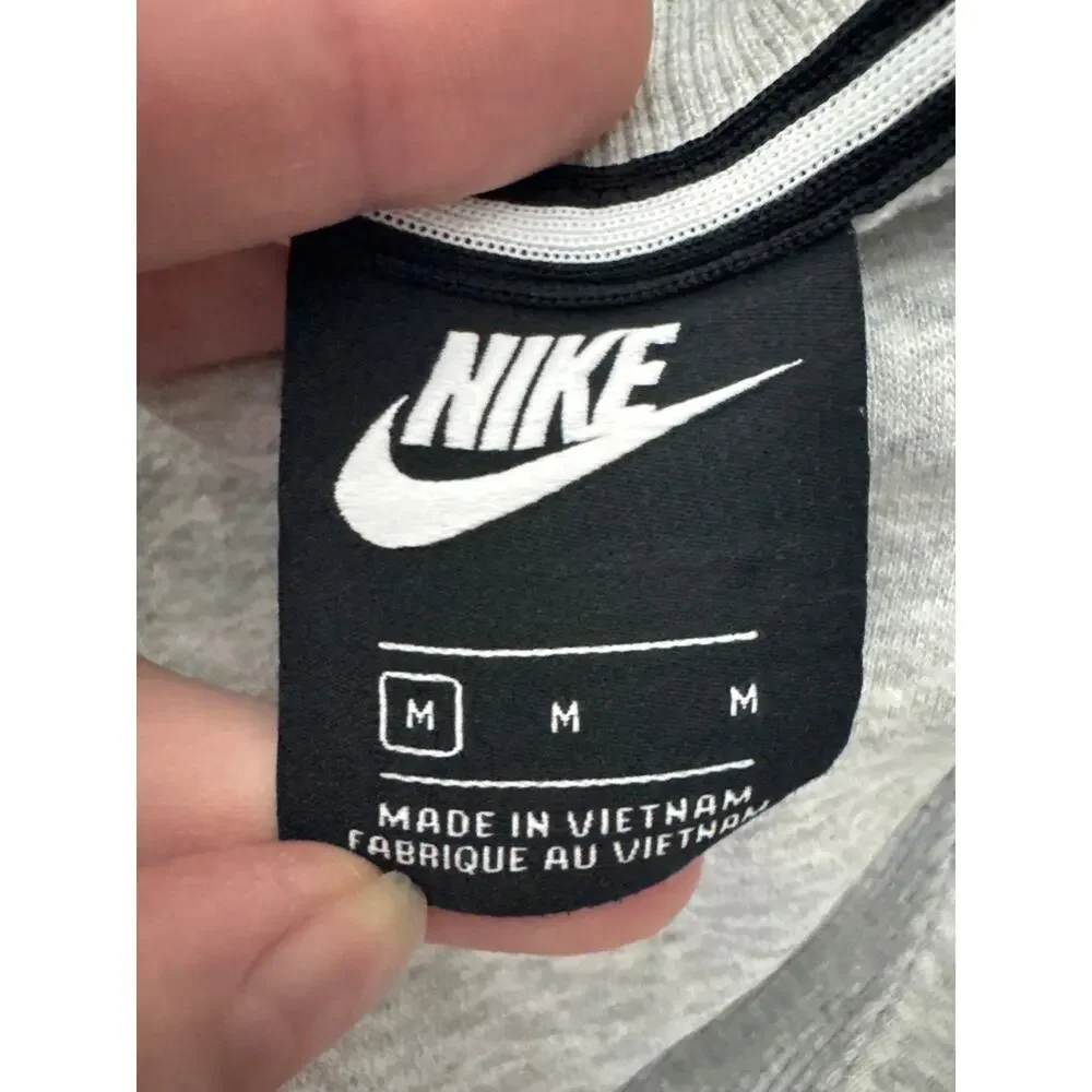 NIKE Women's Pullover Sweatshirt Ribbed Cuff & Neckline Gray Size Medium